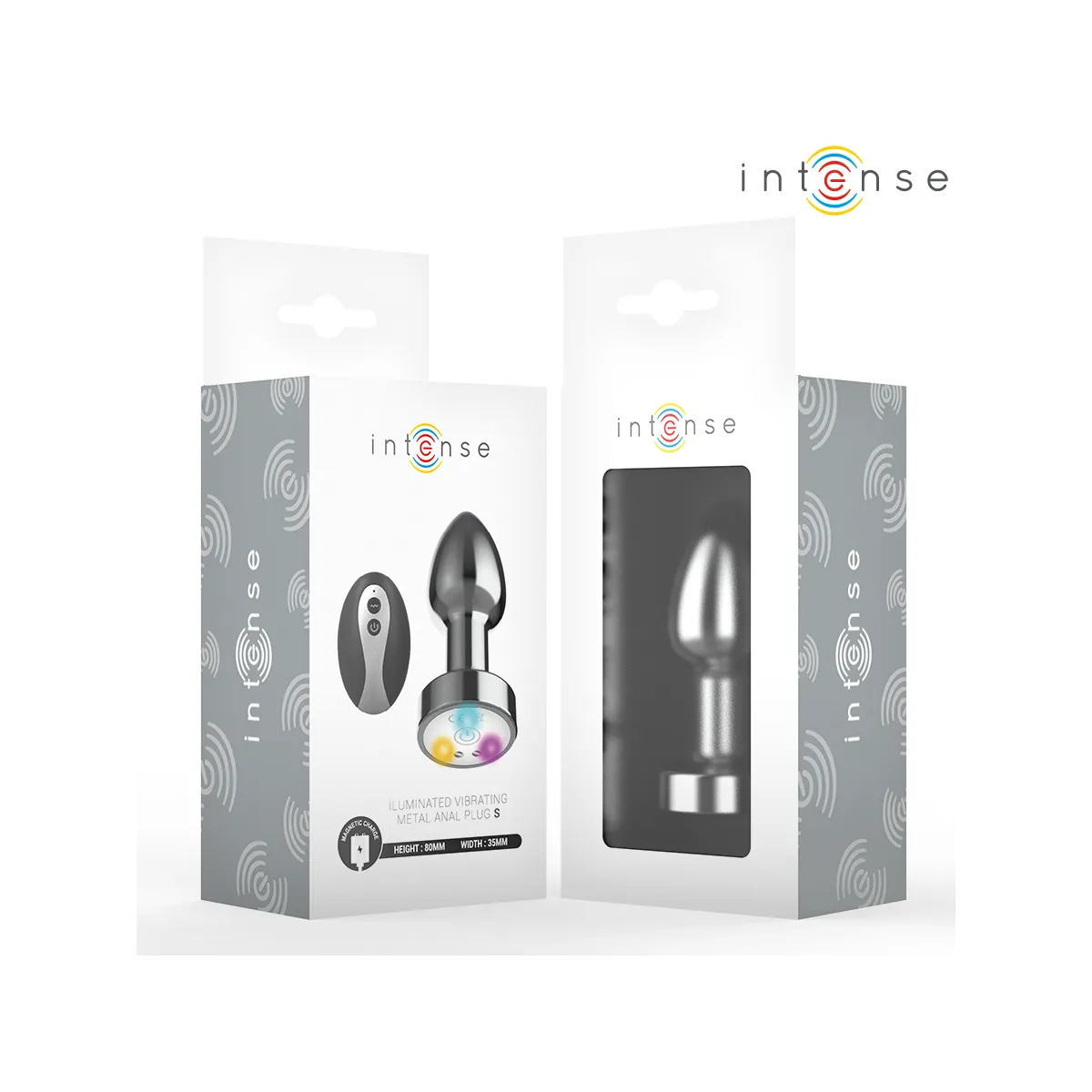 Vibrierender Analplug aus Metall mit Led-Leuchten und mit Fernbedienung - Grösse S von Intense Anal Toys | Fesselliebe.de