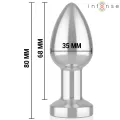 Vibrierender Analplug aus Metall mit Led-Leuchten und mit Fernbedienung - Grösse S von Intense Anal Toys