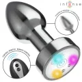 Vibrierender Analplug aus Metall mit Led-Leuchten und mit Fernbedienung - Grösse M von Intense Anal Toys