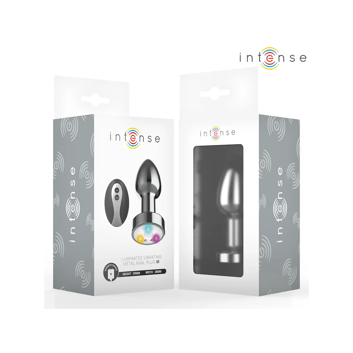 Vibrierender Analplug aus Metall mit Led-Leuchten und mit Fernbedienung - Grösse M von Intense Anal Toys | Fesselliebe.de