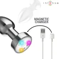 Vibrierender Analplug aus Metall mit Led-Leuchten und mit Fernbedienung - Grösse M von Intense Anal Toys