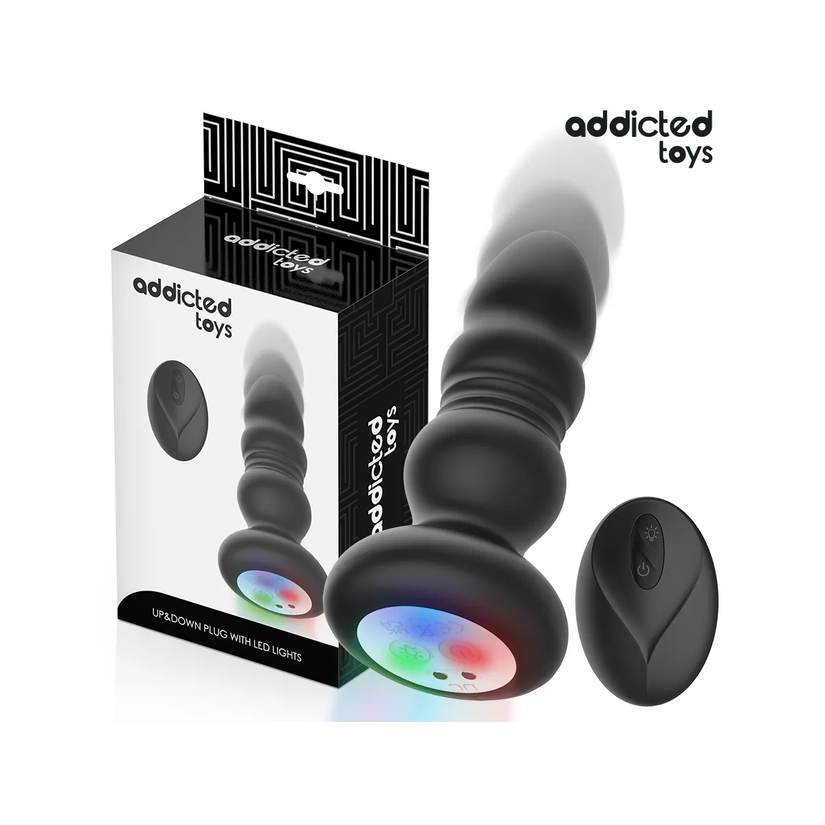 Rotierender Vibrierender Analplug mit Led-Licht und mit Fernbedienung von Addicted Toys | Fesselliebe.de