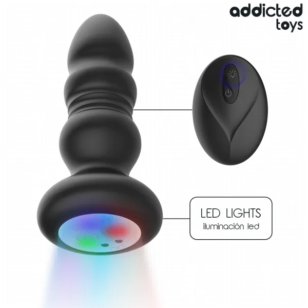 Rotierender Vibrierender Analplug mit Led-Licht und mit Fernbedienung von Addicted Toys | Fesselliebe.de