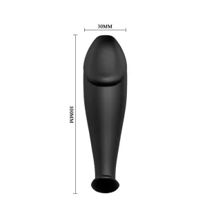 Silikon Anal Plug Penis Form und 12 Vibrationsmodi Schwarz von Pretty Love Bottom