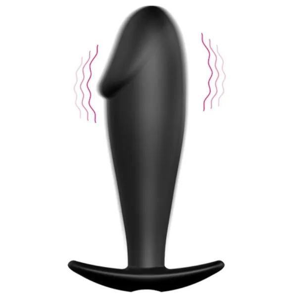 Silikon Anal Plug Penis Form und 12 Vibrationsmodi Schwarz von Pretty Love Bottom | Fesselliebe.de