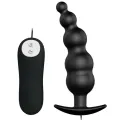 Analplug aus Silikon Extra Stimulation und 12 Vibrationsmodi Schwarz von Pretty Love Bottom