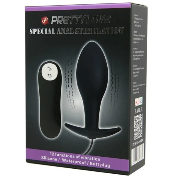 Anal Plug ankerform Silikon 12 Vibrationsmodi Schwarz von Pretty Love Bottom | Fesselliebe.de