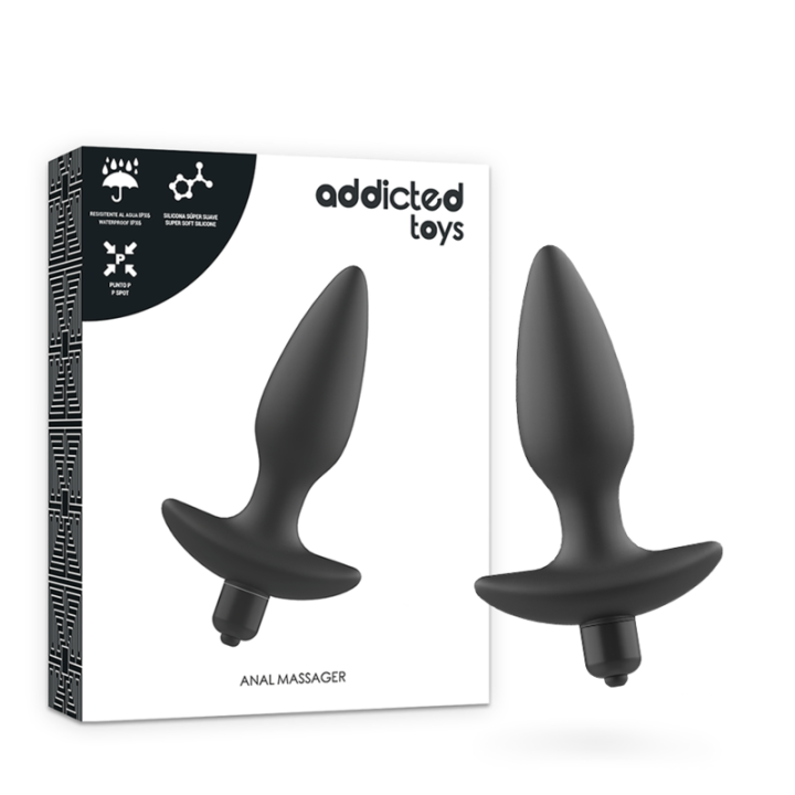 Massager Plug Anal mit Vibration Schwarz von Addicted Toys | Fesselliebe.de
