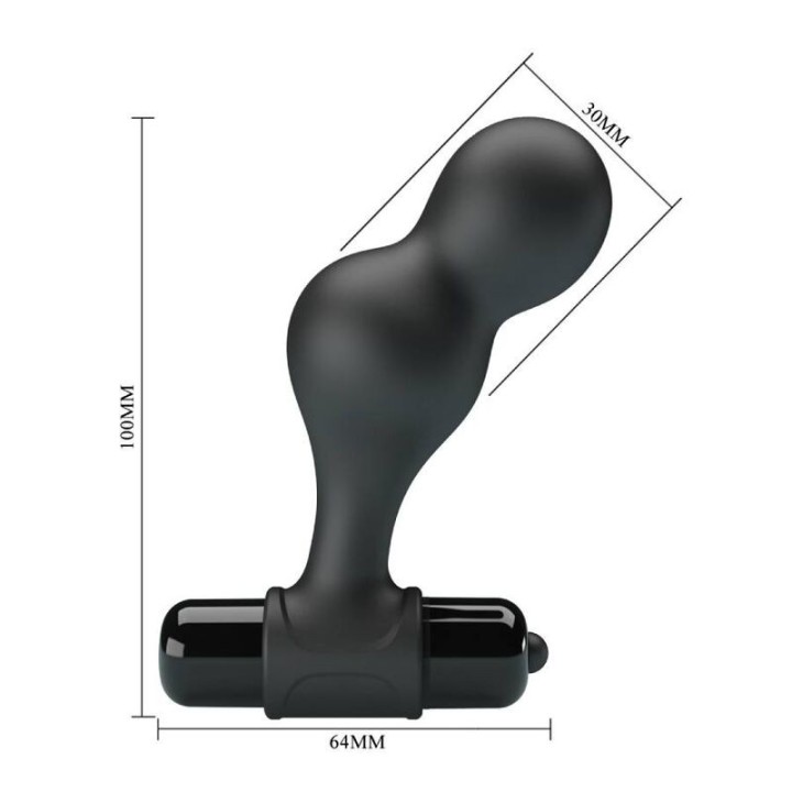 Schwarzer Silikon-Vibrator-Analstecker von Mr Play | Fesselliebe.de