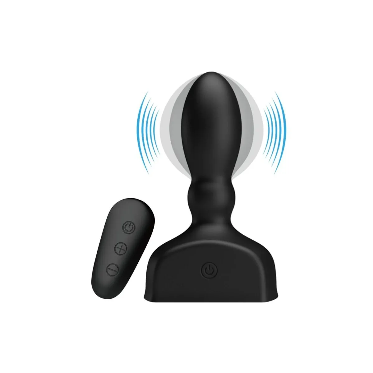 Schwarzer aufblasbarer Analstecker mit Fernbedienung von Mr Play | Fesselliebe.de