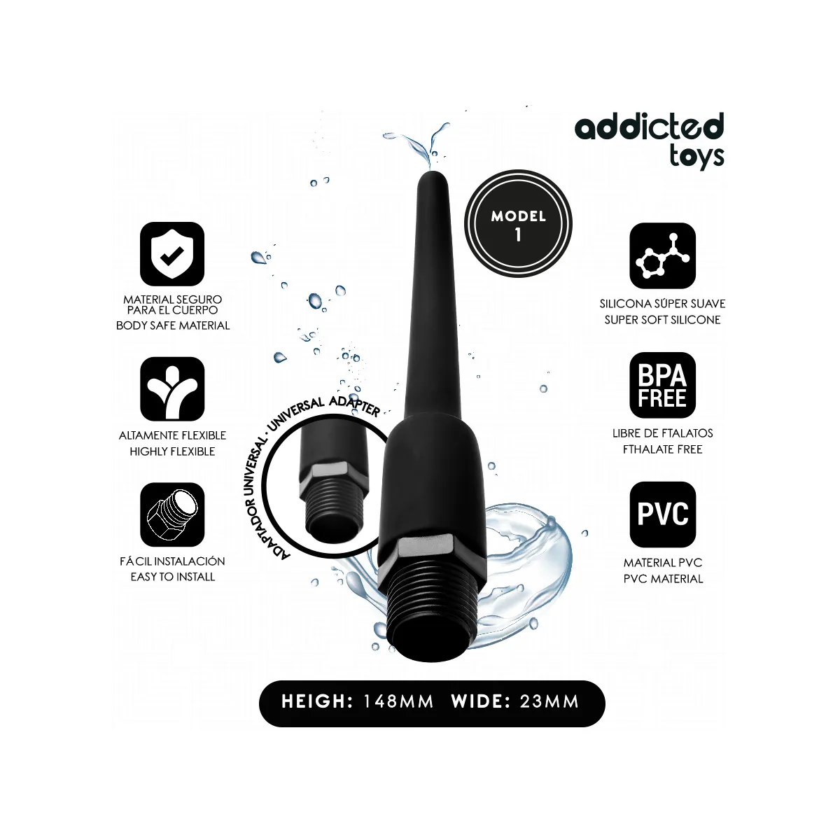 Anal Cleaner mit Universaladapter Modell 1 von Addicted Toys | Fesselliebe.de