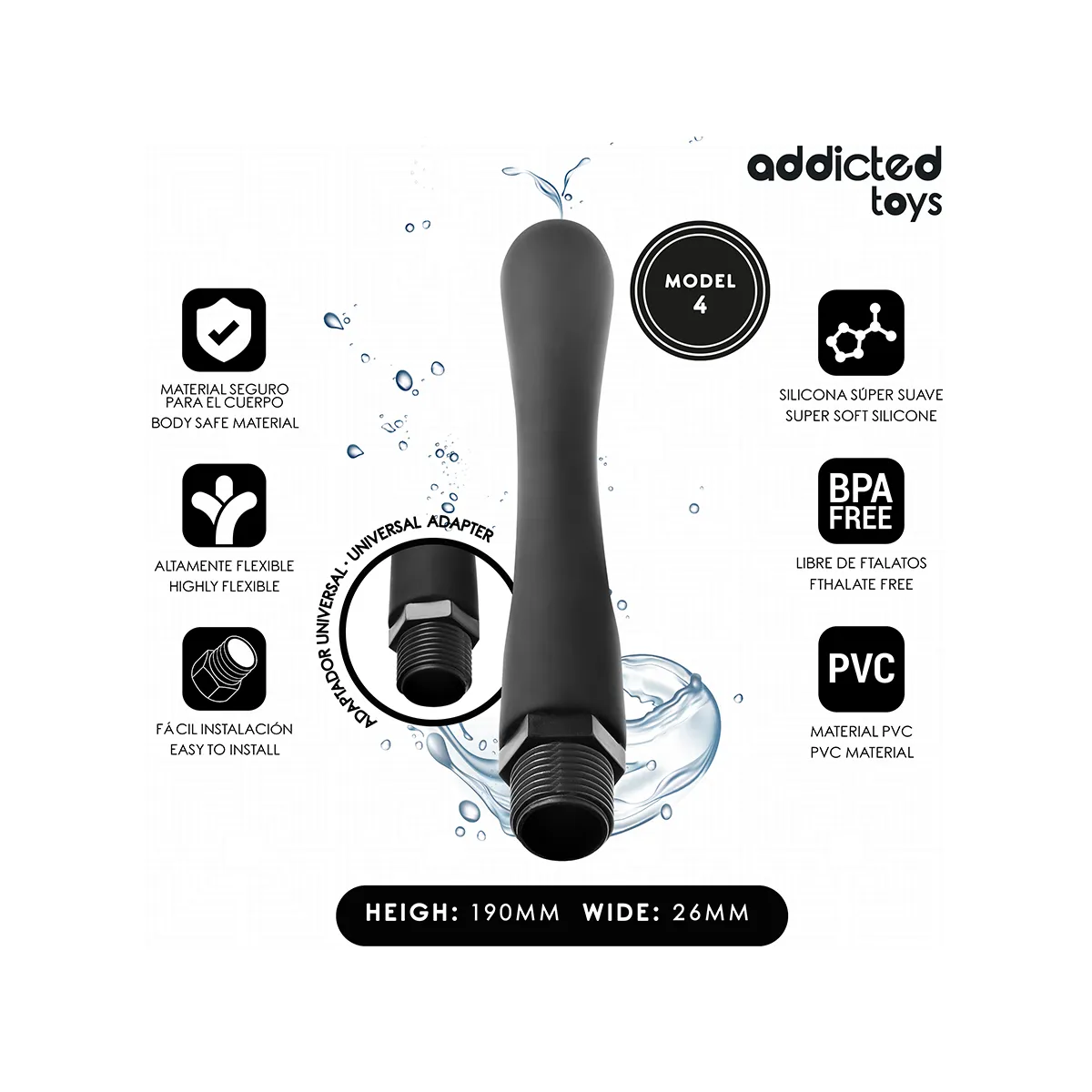 Anal Cleaner mit Universaladapter Modell 4 von Addicted Toys | Fesselliebe.de