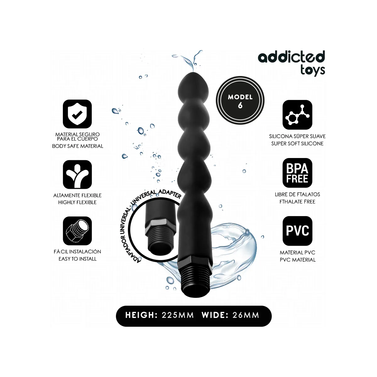 Anal Cleaner mit Universaladapter Modell 6 von Addicted Toys | Fesselliebe.de