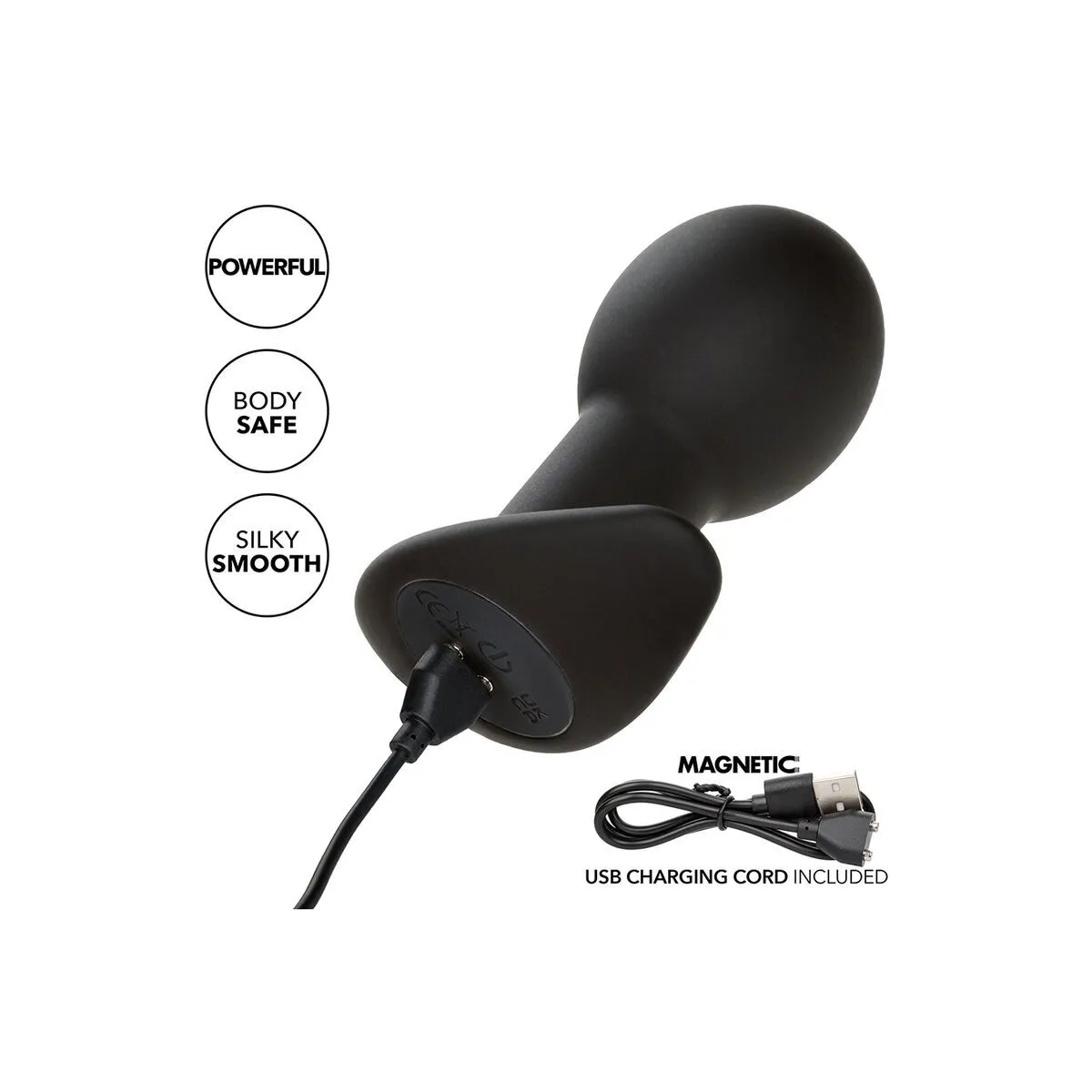 Rock Bottom Anal Plug 10 Vibrationen Silikon Schwarz von Calexotics | Fesselliebe.de