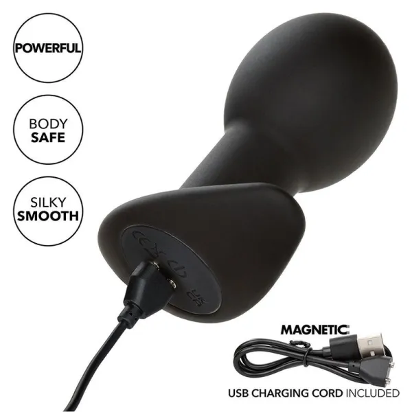 Rock Bottom Anal Plug 10 Vibrationen Silikon Schwarz von Calexotics | Fesselliebe.de