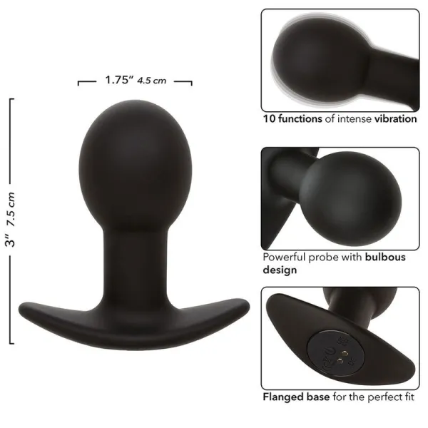 Rock Bottom Anal Plug 10 Vibrationen Silikon Schwarz von Calexotics | Fesselliebe.de