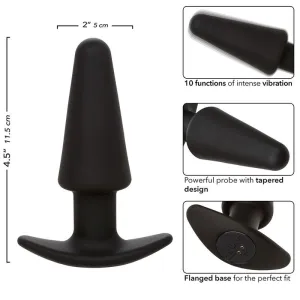 Rock Bottom Tapered Anal Plug 10 Vibraciones Silikon Schwarz von Calexotics
