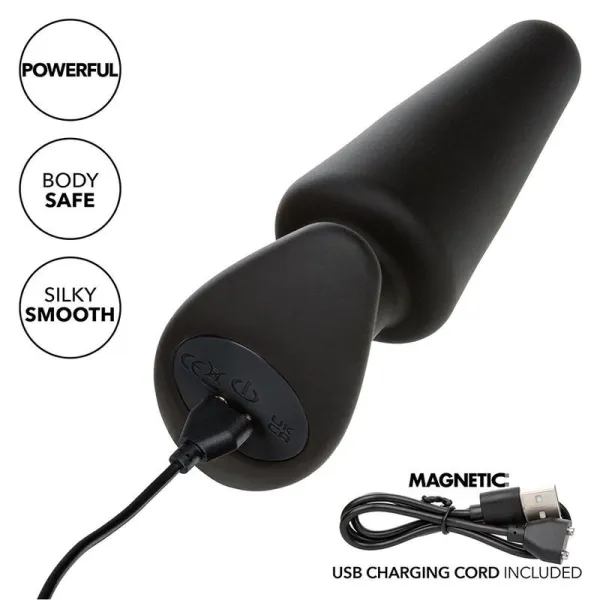 Rock Bottom Tapered Anal Plug 10 Vibraciones Silikon Schwarz von Calexotics | Fesselliebe.de