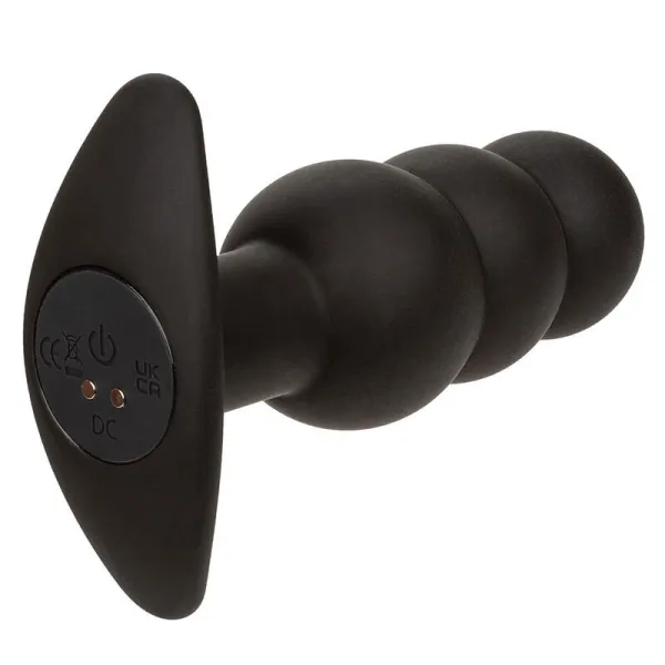 Rock Bottom Anal Plug mit Perlen 10 Vibrationen Silikon Schwarz von Calexotics | Fesselliebe.de