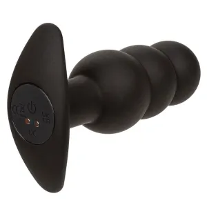 Rock Bottom Anal Plug mit Perlen 10 Vibrationen Silikon Schwarz von Calexotics