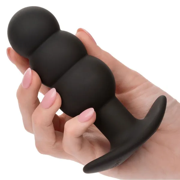 Rock Bottom Anal Plug mit Perlen 10 Vibrationen Silikon Schwarz von Calexotics | Fesselliebe.de