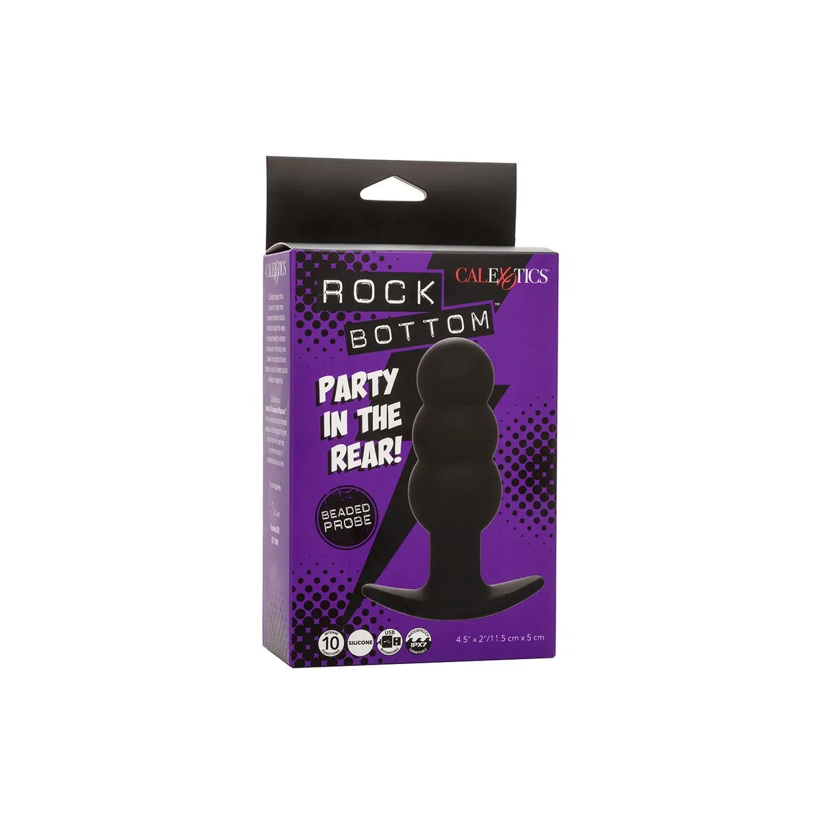 Rock Bottom Anal Plug mit Perlen 10 Vibrationen Silikon Schwarz von Calexotics | Fesselliebe.de