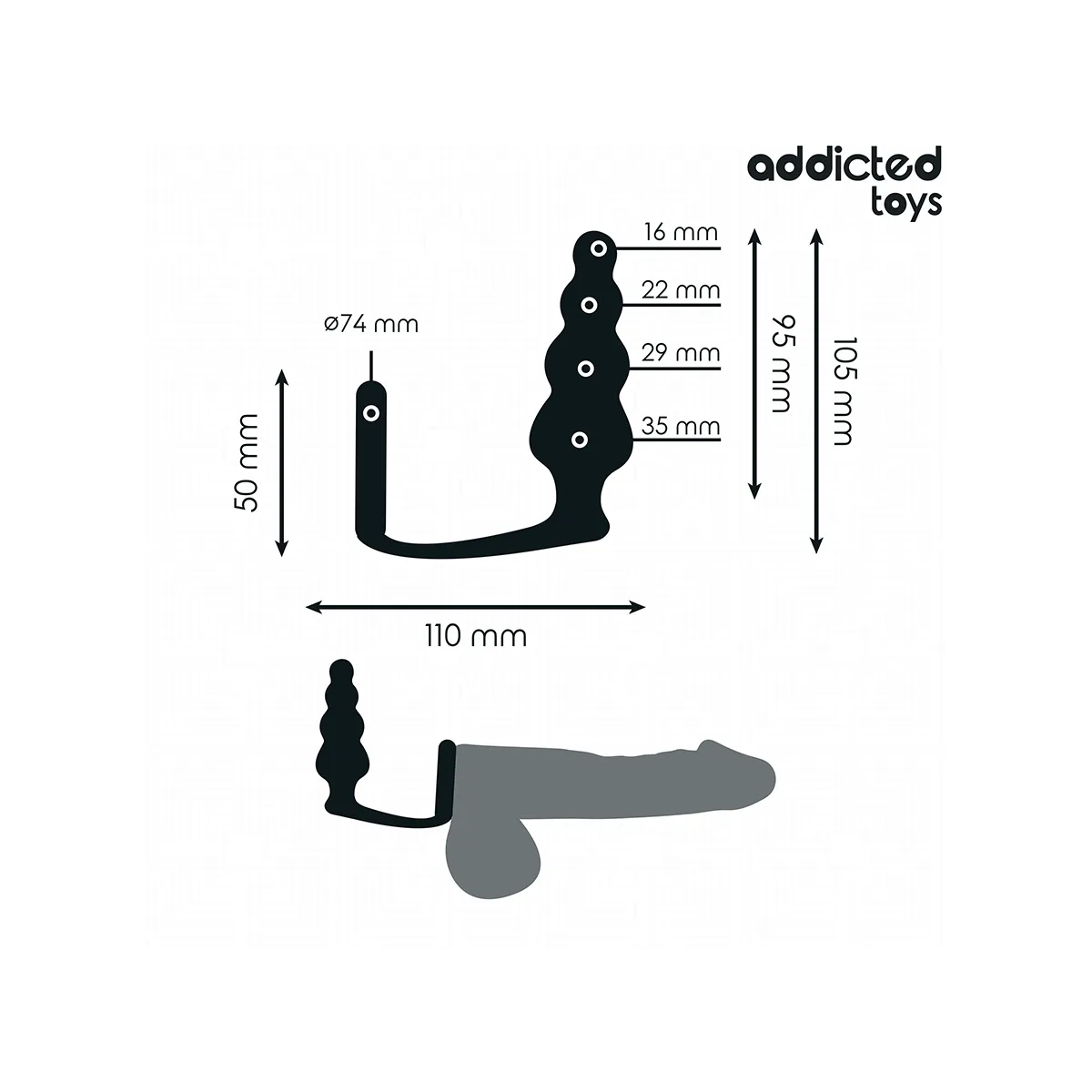 Analplug mit Ring Modell 5 von Addicted Toys | Fesselliebe.de