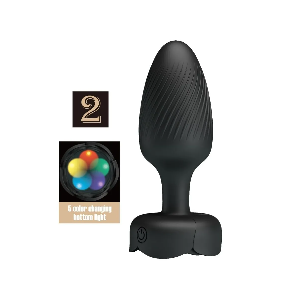 Varian Anal Plug mit Led-Licht Schwarz 10,8 cm von Pretty Love | Fesselliebe.de