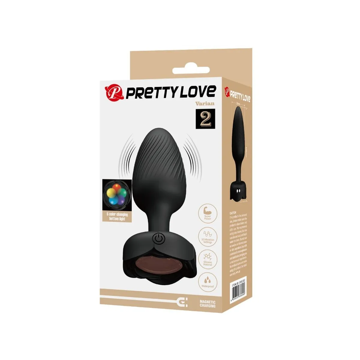 Varian Anal Plug mit Led-Licht Schwarz 10,8 cm von Pretty Love | Fesselliebe.de