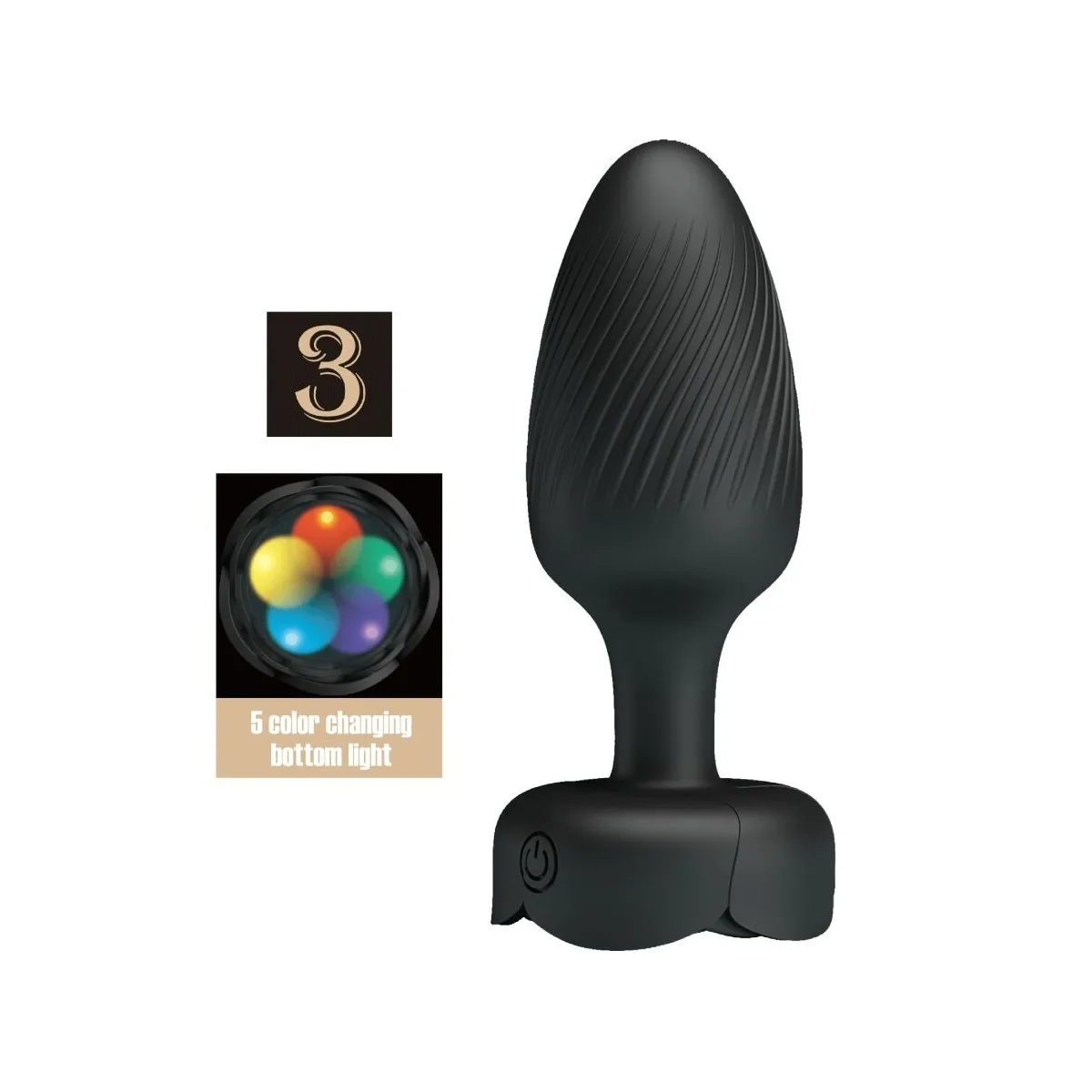 Osborn Anal Plug mit Led Licht Schwarz 9,8 cm von Pretty Love | Fesselliebe.de