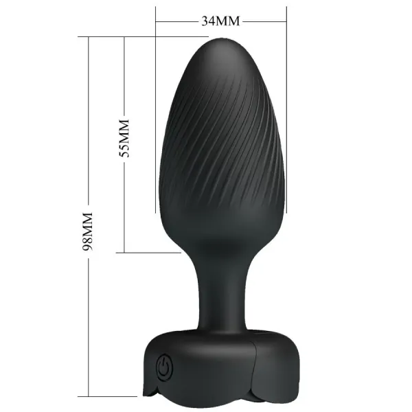 Osborn Anal Plug mit Led Licht Schwarz 9,8 cm von Pretty Love | Fesselliebe.de