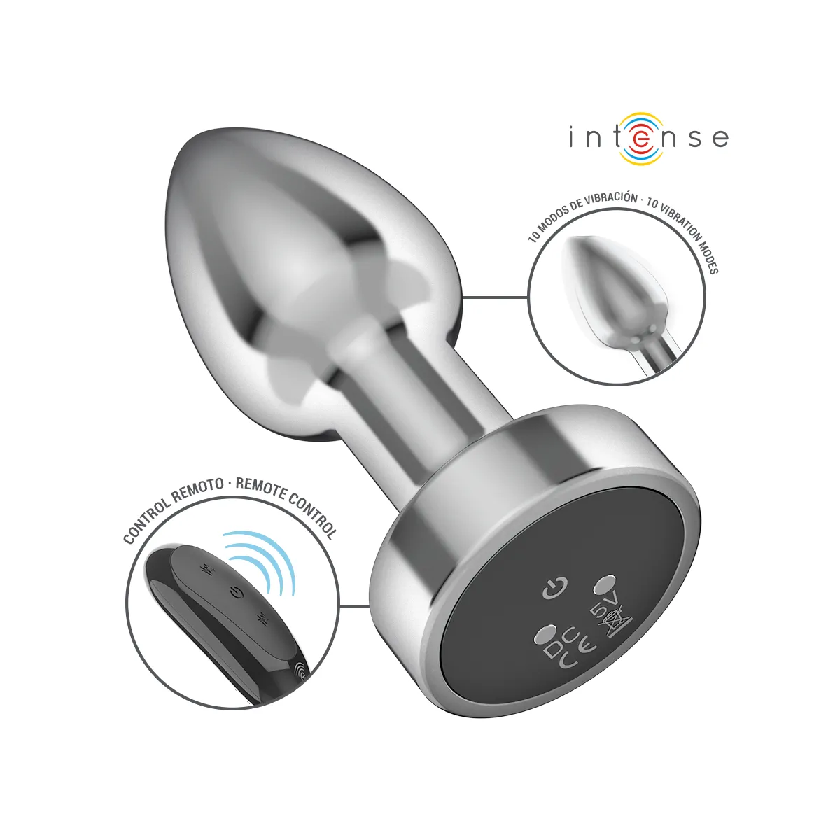 Anal Plug 10 Vibrationen Metall mit Fernbedienung S von Intense Anal Toys | Fesselliebe.de