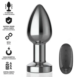 Anal Plug 10 Vibrationen Metall mit Fernbedienung M von Intense Anal Toys