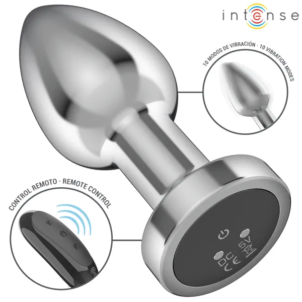 Anal Plug 10 Vibrationen Metall mit Fernbedienung M von Intense Anal Toys | Fesselliebe.de