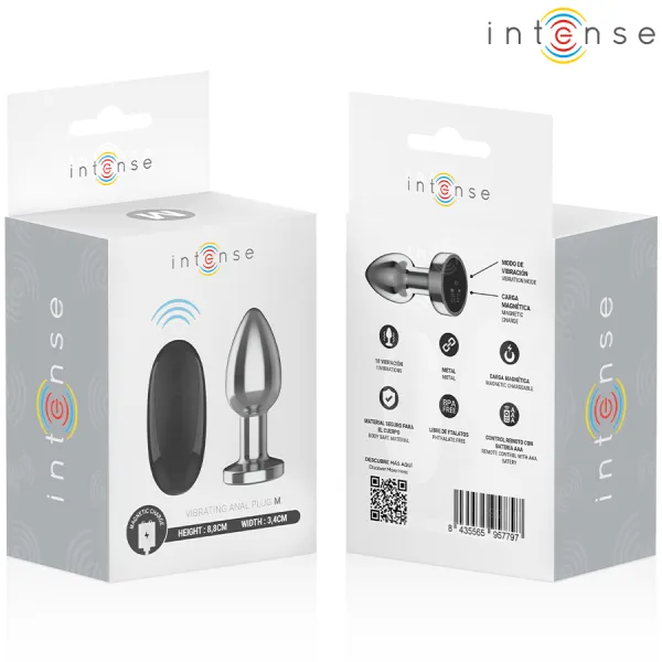 Anal Plug 10 Vibrationen Metall mit Fernbedienung M von Intense Anal Toys | Fesselliebe.de