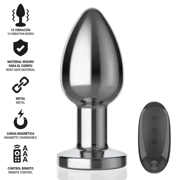 Anal Plug 10 Vibrationen Metall mit Fernbedienung L von Intense Anal Toys | Fesselliebe.de