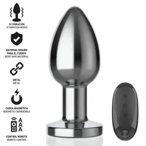 Anal Plug 10 Vibrationen Metall mit Fernbedienung L von Intense Anal Toys