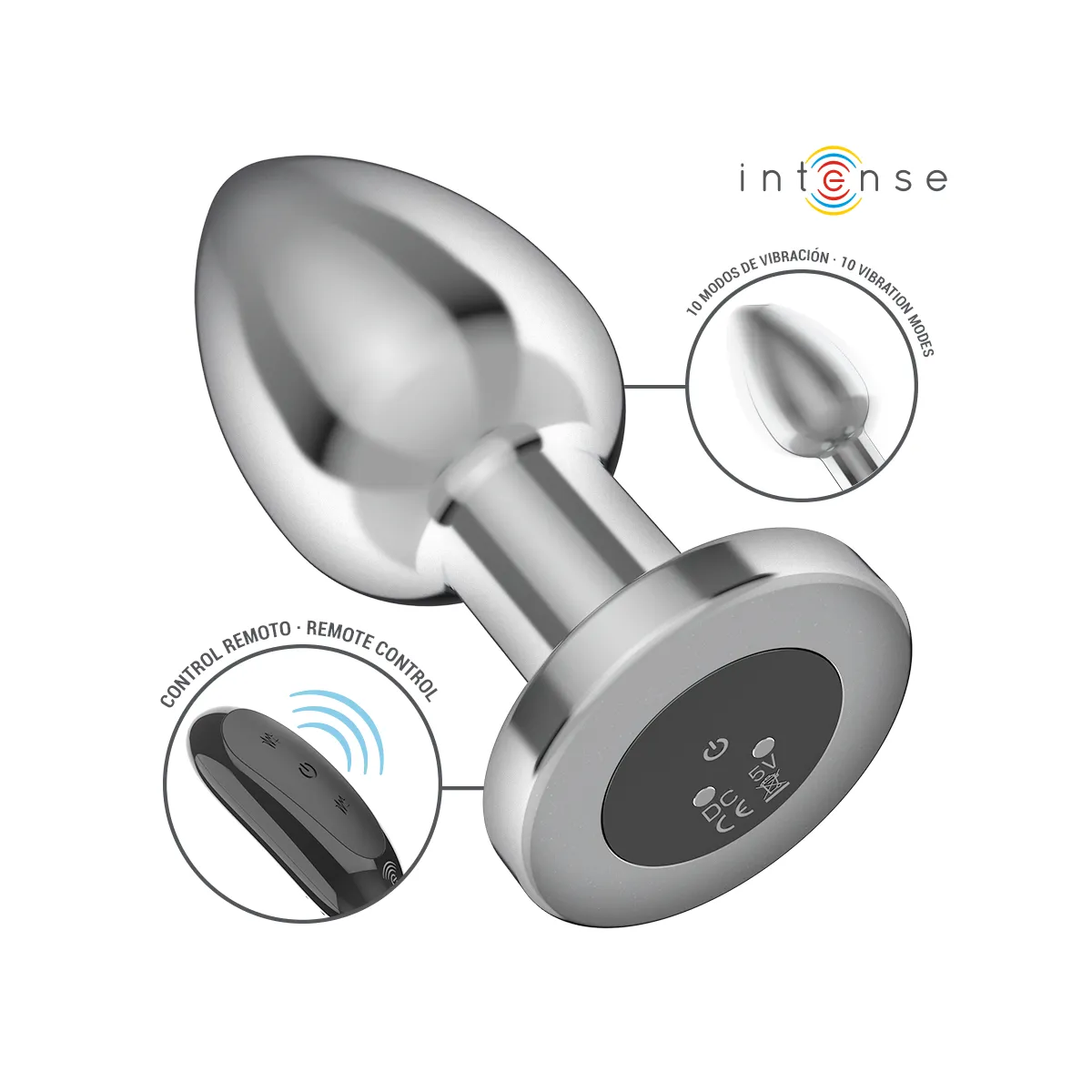 Anal Plug 10 Vibrationen Metall mit Fernbedienung L von Intense Anal Toys | Fesselliebe.de