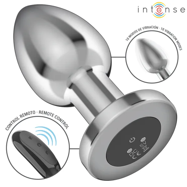 Anal Plug 10 Vibrationen Metall mit Fernbedienung L von Intense Anal Toys | Fesselliebe.de