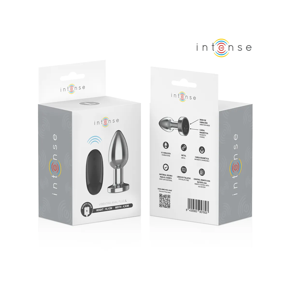 Anal Plug 10 Vibrationen Metall mit Fernbedienung L von Intense Anal Toys | Fesselliebe.de