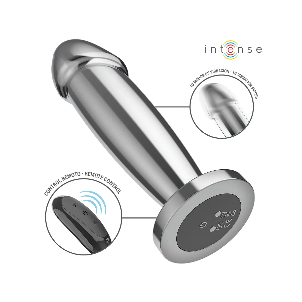 Anal Plug 10 Vibrationen Metalldildo mit Fernbedienung M von Intense Anal Toys | Fesselliebe.de