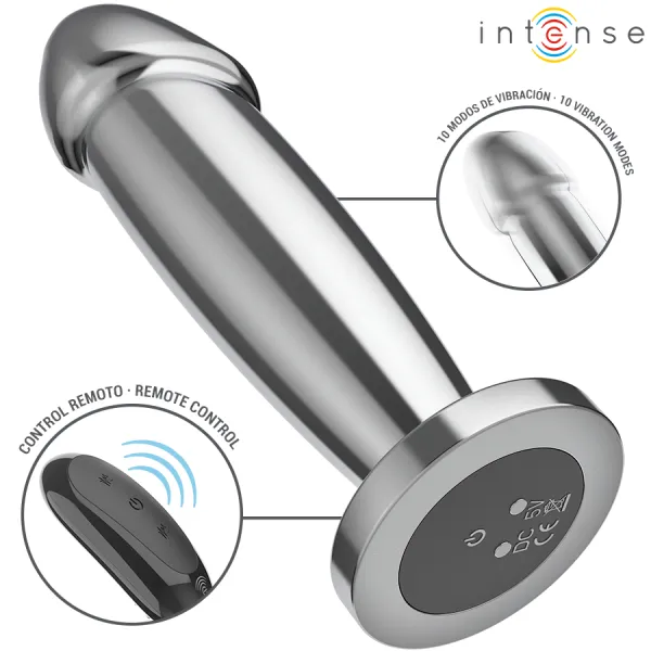 Anal Plug 10 Vibrationen Metalldildo mit Fernbedienung M von Intense Anal Toys | Fesselliebe.de