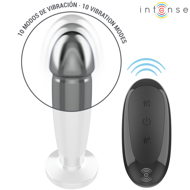 Anal Plug 10 Vibrationen Metalldildo mit Fernbedienung M von Intense Anal Toys | Fesselliebe.de