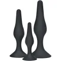 Anal Play Curvy Companions Anal Plug 3 Stück Schwarz von Toyjoy
