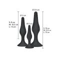 Anal Play Curvy Companions Anal Plug 3 Stück Schwarz von Toyjoy
