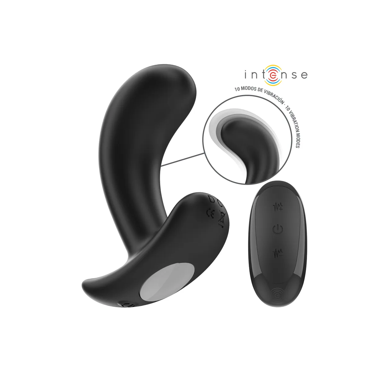 Chandler Anal Plug 10 Vibrationen Schwarz mit Fernbedienung von Intense Anal Toys | Fesselliebe.de