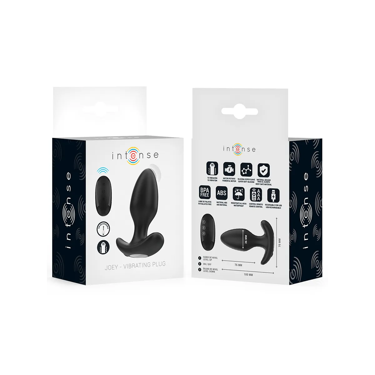 Joey Anal Plug 10 Vibrationen Schwarz mit Fernbedienung von Intense Anal Toys | Fesselliebe.de