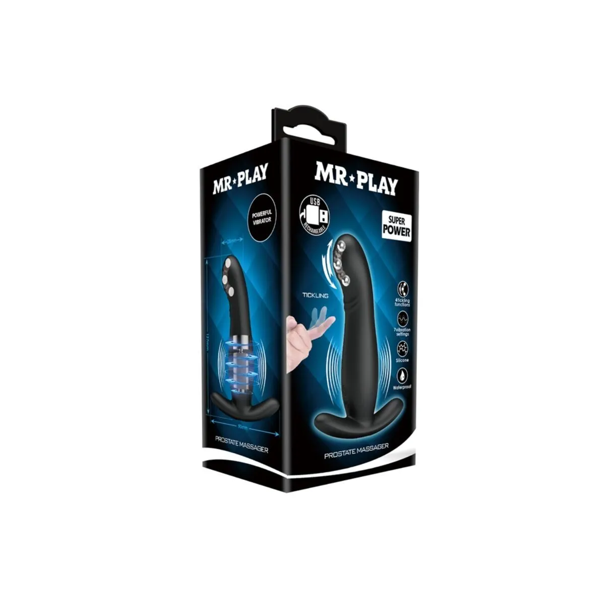 Wiederaufladbares Schwarzes Prostatamassager von Mr Play | Fesselliebe.de