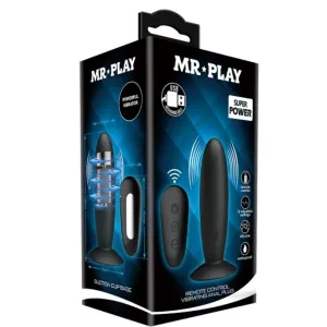 Analstecker mit Vibration, Schwarze mit Fernbedienung von Mr Play
