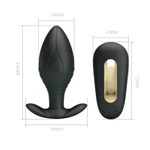 Regina Anal Plug wiederaufladbarer Vibrator Schwarz von Pretty Love Bottom